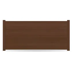 Zaun, Aluminium, Holzoptik Braun, Eiche dunkel Dekor, Modell Leipzig, flexible Befestigungssysteme, Zaunelement individuell konfigurierbar