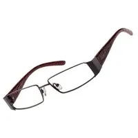 Fossil Brillengestell aus Metall/Leder in Stahl/Rot | Gr.: onesize