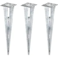 GAH Alberts Alberts 663612 Einschlag-Bodenhülse | für Stahlrohr-Zaunpfosten | feuerverzinkt | Länge 500 mm | für Pfosten-Ø 34 mm | 3er Set