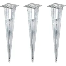 GAH Alberts Alberts 663612 Einschlag-Bodenhülse | für Stahlrohr-Zaunpfosten | feuerverzinkt | Länge 500 mm | für Pfosten-Ø 34 mm | 3er Set