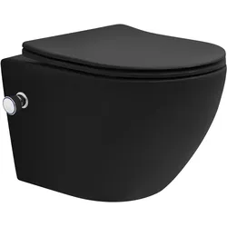 LuxeBath Tornadospülung Wand Hänge WC Spülrandlos Toilette Softclose Nano Bidet-Funktion