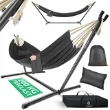 KESSER Hängematte mit Gestell 2 Personen 200kg XXL Indoor Outdoor