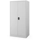 Jan Nowak Aktenschrank Metall Büroschrank abschließbar 90 cm JAN D600 4 Böden Stahl (Stahl 0,6 mm Wandmontage möglich PZH-zertifiziert 4 Farben) Ordnerschrank 50 Ordner Schloss 2 Schlüssel Tiefe 60 cm robust grau