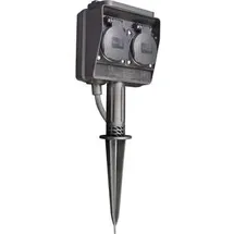 McPower Gartensteckdose 2-fach 3 m Schwarz 1 St.