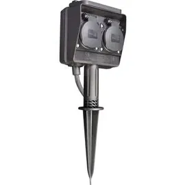 McPower Gartensteckdose 2-fach 3 m Schwarz 1 St.