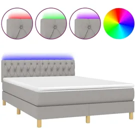 vidaXL Boxspringbett 140 x 200 cm Hellgrau