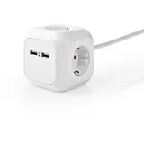 Nedis Verlängerungsbuchse 4-Wege 1,50 m Schwarz