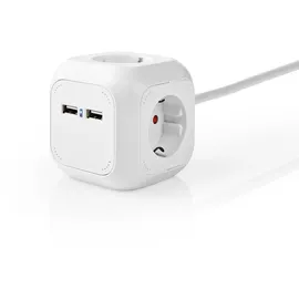 Nedis Verlängerungsbuchse 4-Wege 1,50 m Schwarz