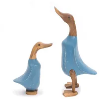 DESIGN DELIGHTS Enten HOLZFIGUREN Set Duck | Mahagoni, Teakholz,