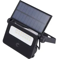 LINDBY LED-Solar-Wandleuchte Rikard, schwarz, Edelstahl