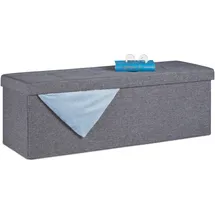 Relaxdays Truhenbank Gepolstert Dunkelgrau 130 l