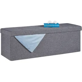 Relaxdays Truhenbank Gepolstert Dunkelgrau 130 l