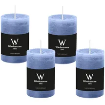 Wiedemann Kerzen Rustik-Kerze 100 x 68 mm 4 Stück blau/grau