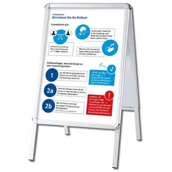 Kundenstopper DIN A1 Rondo OUTDOOR mit 2 Postern Hygienehinweise