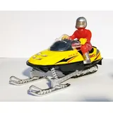 Toi-Toys Modellauto SCHNEEMOBIL mit Fahrer Licht Sound 12cm Spielzeug 45 (Gelb), Wintersport Snowmobile gelb