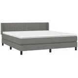 vidaXL Boxspringbett mit Matratze Dunkelgrau 160x200 cm Stoff