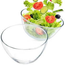 KONZEPT Salatschüssel Salatschüssel aus Glas Ø 17cm, Obstschale, Snackschale Schüssel Set, (2-tlg), Rund