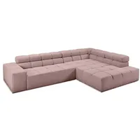 Portobello Ecksofa York Cord Rosa Altrosa
