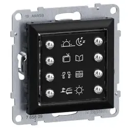 Legrand 765809 Seano MyHome Szenentaster zum Abrufen von 8 Szenarien in der Farbe Schwarz 1