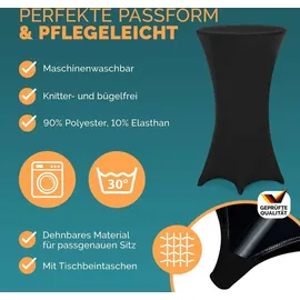 CASARIA Stehtisch Ø 70 x 110 cm Schwarz/Weiß klappbar