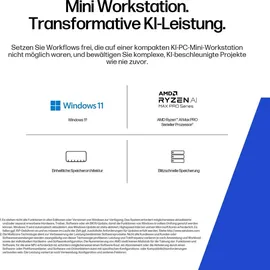 HP Z2 Mini G1a Workstation Ryzen AI Max+ PRO 395 5,1 GHz 128 GB RAM 2 TB SSD Win 11 Pro
