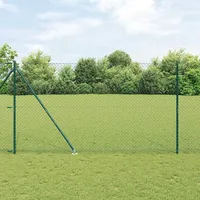 vidaXL Zaunpfosten 10 x 1,5 m Grün/Stahl