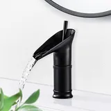 Retro-wasserfall-waschtischarmatur, Wasserfall-waschtischarmatur, Antike Badezimmer-mischbatterie, Handwaschtischarmatur Für Warm- Und Kaltwasser, G3/8-armatur, Schwarz