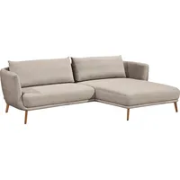 Ecksofa SCHÖNER WOHNEN-KOLLEKTION "Pearl - 5 Jahre Hersteller-Garantie, auch in Bouclé L-Form" Sofas Gr. B/H/T: 270cm x 71cm x 160cm, Velours, Longchair rechts, beige (sand) Maße (BHT): 27071160 cm, Füße aus Massivholz