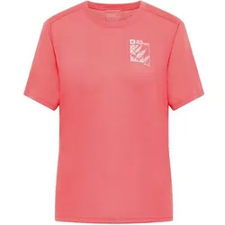 JACK WOLFSKIN Damen Shirt VONNAN GRAPHIC T W, EXPLORE sunset coral, L