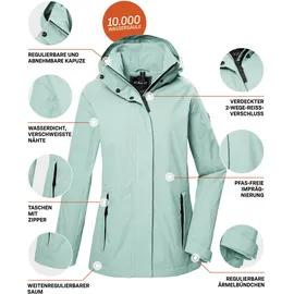 G.I.G.A. DX Damen Funktionsjacke wasserdicht/Outdoorjacke mit abzippbarer Kapuze GS 53 WMN JCKT, light aquaverde, 40, 42839-000