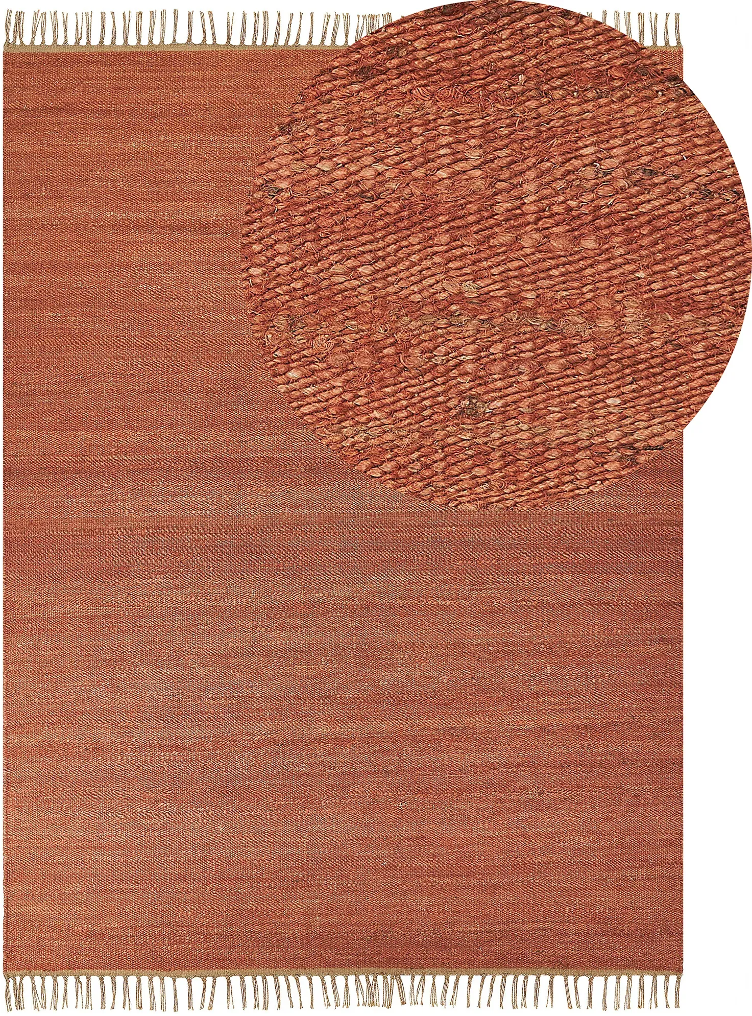 Teppich Jute rot 160 x 230 cm Kurzflor zweiseitig LUNIA