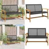 Vidaxl - Gartenbank Schwarz 112 Cm Poly Rattan Und Akazienholz - Gartenzubehör - Gartenbank - Outdoormöbel - Balkonmöbel - Sonnenschutz - Home & Living