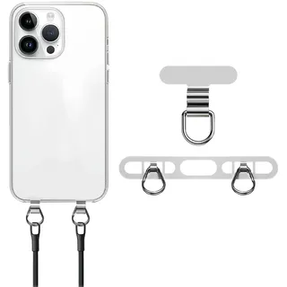 flintronic Handykette Universalpads, 2 Stück Handy Handykette Pads mit Metallring, Telefon Halteband Patch, Edelstahl Multifunktionales Handy Lanyard Pads, Handy Lanyard Patch für Meisten Smartphones