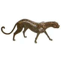 Casa Padrino Luxus Bronzefigur Gepard 140 x 20 x