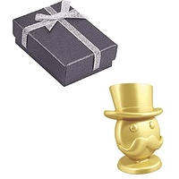 Monopoly Gold Mr Monopoly-Spielstein und Geschenk-Box, Emoji, Metall, seltenes Sammlerstück, Spielfigur