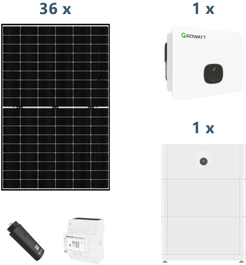  Solaranlage mit Stromspeicher MOD 6KTL3-XH BP 6kw Hybridwechselrichter 3-phas... 