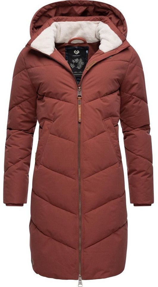 Ragwear Wintermantel Rebelka stylischer Winterparka mit abnehmbarer Kapuze braun XS (34)