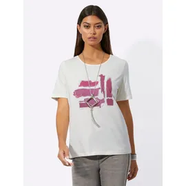 CREATION L Shirt in ecru-fuchsia-bedruckt | Gr.: 46