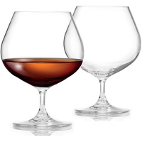 FLOW Großes Crystal Brandy Glasses 2er-Set - XL Handgefertigtes 700ml bleifreies Crystal Cognac Glas Geschenkset für Brandy, Cognac, Baileys, Likör oder Spirituosen