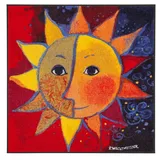 SALONLOEWE Rosina Wachtmeister Fußmatte Sole 115x115 cm Wohnteppich quadratisch Katzen bunt Sauberlauf-Teppich waschbar