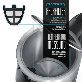 Arendo Wasserkocher 1,7 l Silber