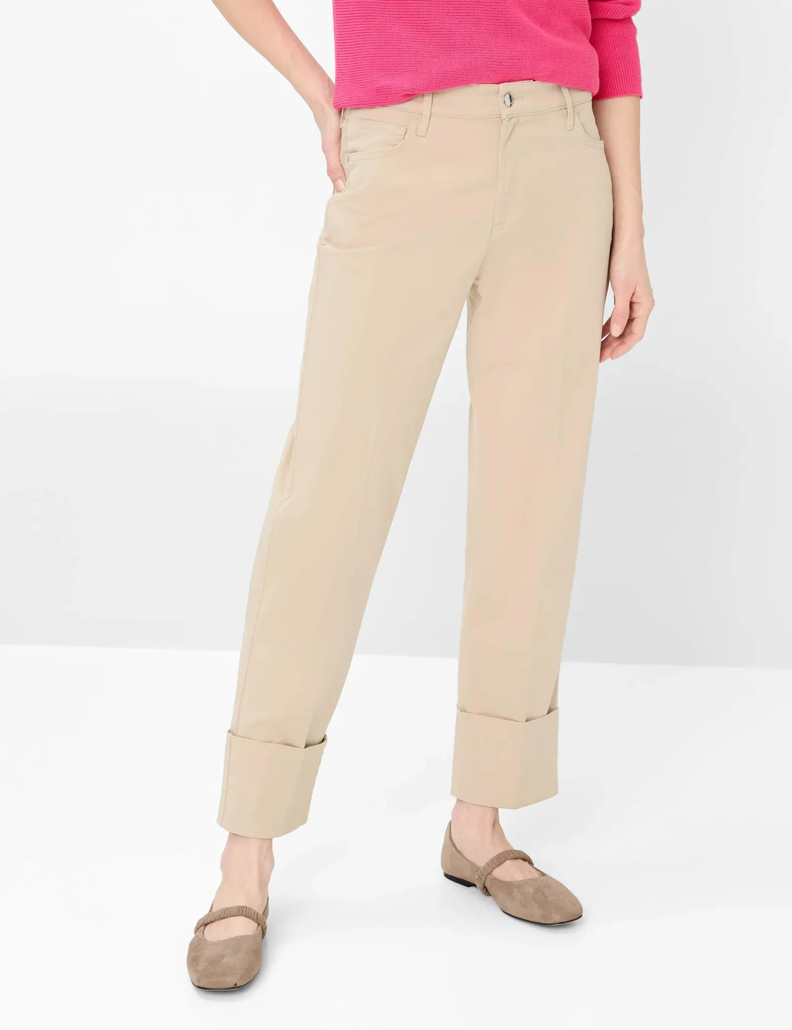Brax Damen Five-Pocket-Hose Style MADISON S ALMOND, Beige, Gr. 46