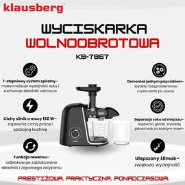 Klausberg KB-7867 Slow Juicer schwarz