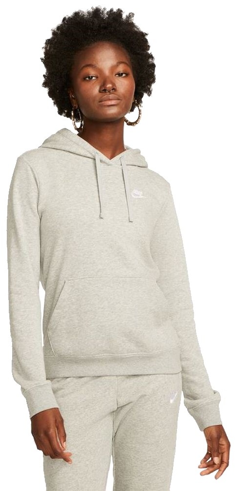 Nike Damen Sportswear Club Fleece Pullover Hoodie grau