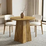 Tribesigns Runder Esstisch 80 Cm, Küchentisch Für 2-4 Personen, Landhaus-stil Esstisch Rustikal Braun, Kompakter Tisch Für Wohnzimmer, Küche, Apartment & Kleine Räume