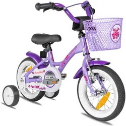 PROMETHEUS BICYCLES® Kinderfahrrad 12" mit Stützräder, violett-weiß