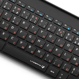 Lacerto Lacerto® | Bilinguale Russisch-Französische Kabellose 2,4 GHz Multimedia AZERTY Tastatur, Clavier sans fil bilingue Français-Russe, Russian-French Wireless Keyboard | BELA-FR568 | Matt Schwarz