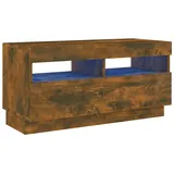 vidaXL TV-Schrank mit LED-Leuchten Räuchereiche 80x35x40 cm
