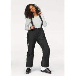Skihose POLARINO, Damen, Gr. 50, N-Gr, schwarz (schwarz (skihose aus nachhaltigem material)), Web, Obermaterial: 100% Polyester. Futter: 100% Polyester. Wattierung: 100% Polyester, sportlich, Hosen, mit abnehmbaren Hosenträgern