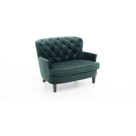 Atlantic Home Collection Sessel Leo Samtvelours 111 x 86 x 95 cm Grün